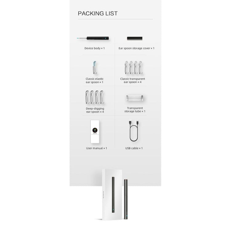 Bebird C3 Pro 2.4G 3.5mm Wireless Wifi High-definition Visual Ear Spoon 3 Million Pixels Out Ear Visual Ear Spoon(Black) by Bebird