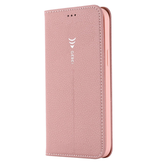 For iPhone 12 / 12 Pro GEBEI PU+TPU Horizontal Flip Protective Case with Holder & Card Slots(Rose Gold) by GEBEI