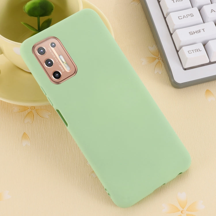 For Motorola Moto G9 Plus Pure Color Liquid Silicone Shockproof Full Coverage Case(Green) by buy2fix