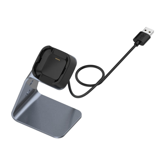 For Fitbit Versa / Versa Lite / Versa SE Universal Aluminum Alloy Charger Holder with Chip Protection, Support Fast Charging(Grey) by buy2fix