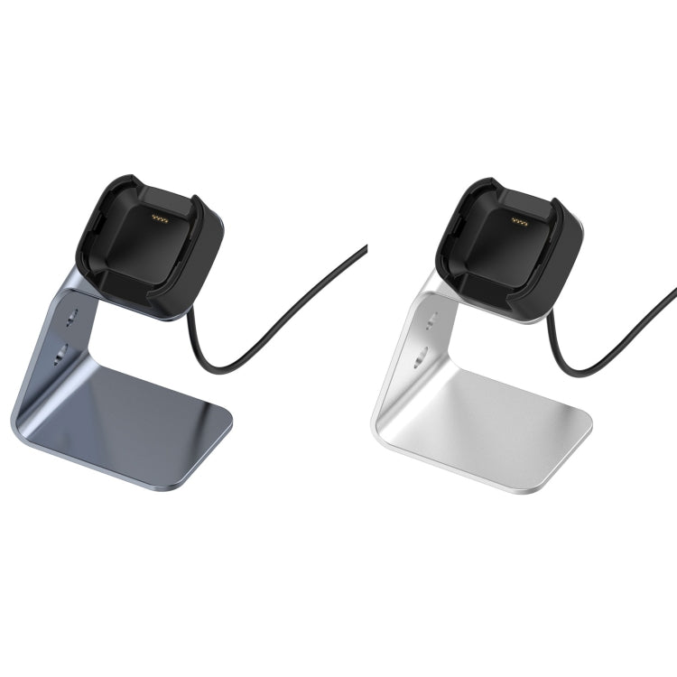 For Fitbit Versa / Versa Lite / Versa SE Universal Aluminum Alloy Charger Holder with Chip Protection, Support Fast Charging(Silver) by buy2fix