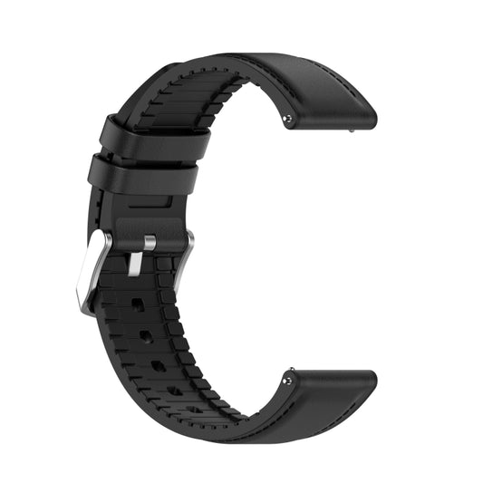 22mm Silicone Leather Watch Band for Huawei Watch GT 2 Pro(Black) by buy2fix