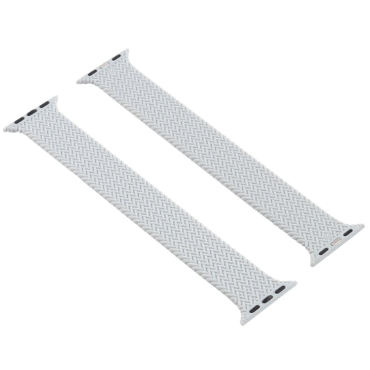 Single-turn Woven Pattern Silicone Watch Band For Apple Watch Series 7 41mm / 6 & SE & 5 & 4 40mm / 3 & 2 & 1 38mm, Size:M(Grey) by buy2fix