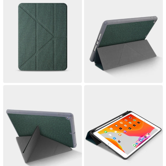 Mutural Multi-fold Smart Leather Tablet Case For iPad Air 2022 / 2020 10.9(Green) by Mutural