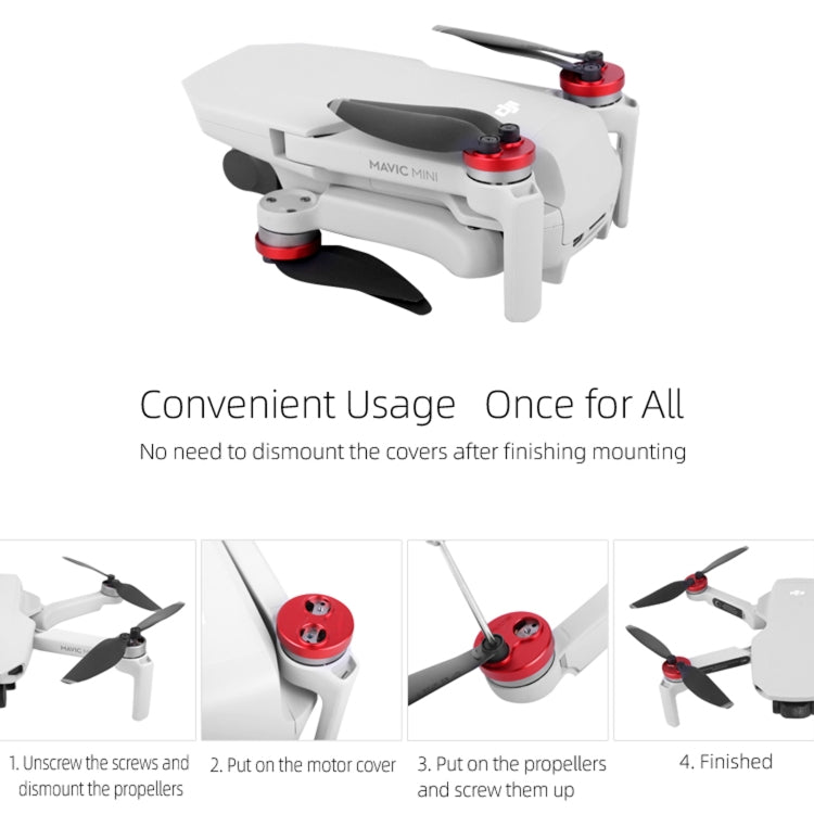 Sunnylife Dust-proof Waterproof Aluminum Alloy Motor Cover for DJI Mini 3 Pro/Mavic Mini/Mini SE(Red) by buy2fix