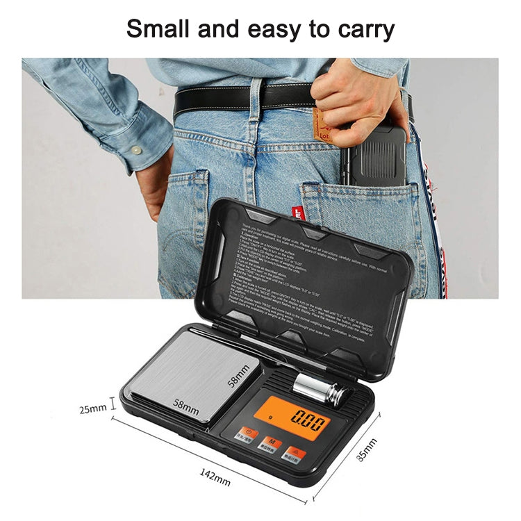 200g/0.01g High-Precision Portable Jewelry Scale Mini Electronic Scale Precision Carat Electronic Scale by buy2fix