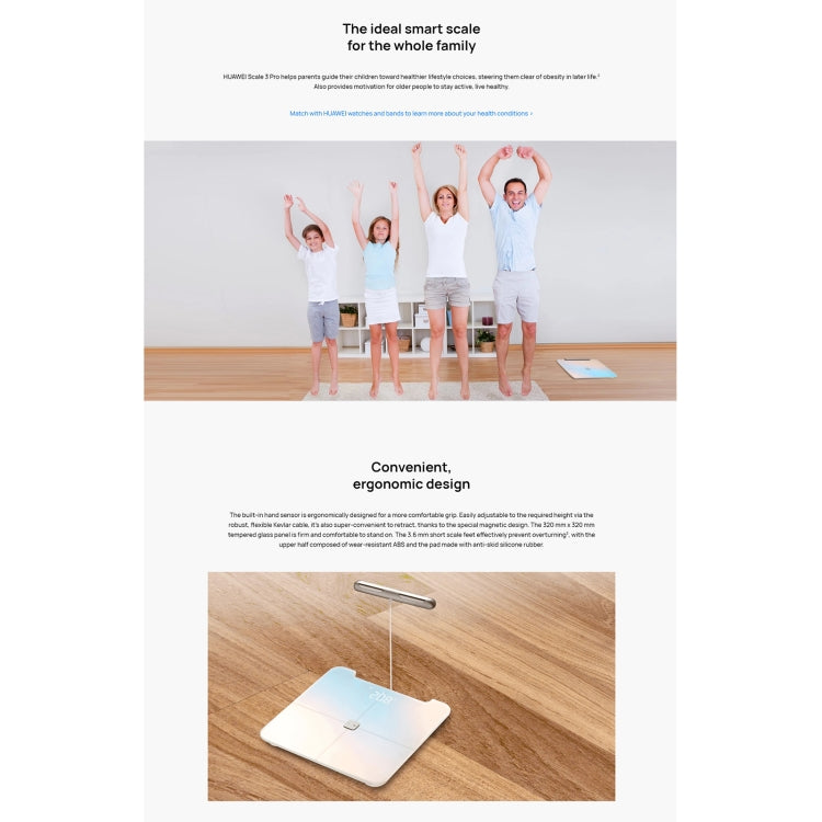 Original Huawei Intelligent Body Fat Scale 3 Pro, Support Wifi & Bluetooth Connection by Huawei