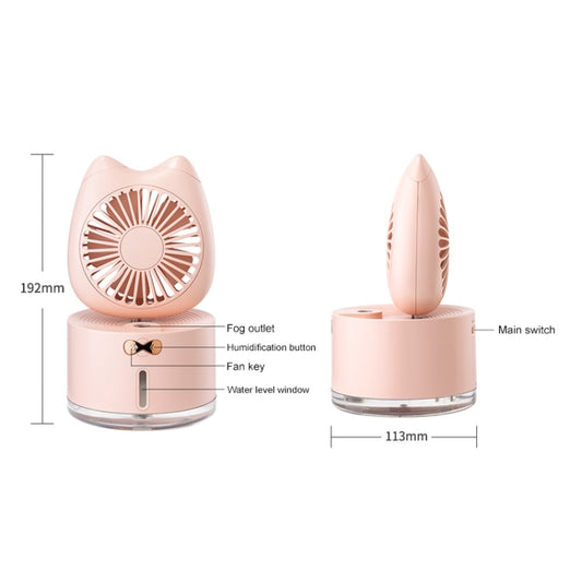 BD-MM1 Cat Shape Household Desktop Rechargeable Spray Humidifier Fan (Pink) by buy2fix