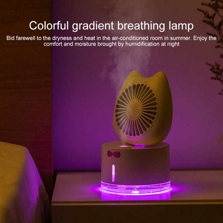 BD-MM1 Cat Shape Household Desktop Rechargeable Spray Humidifier Fan (Green) by buy2fix