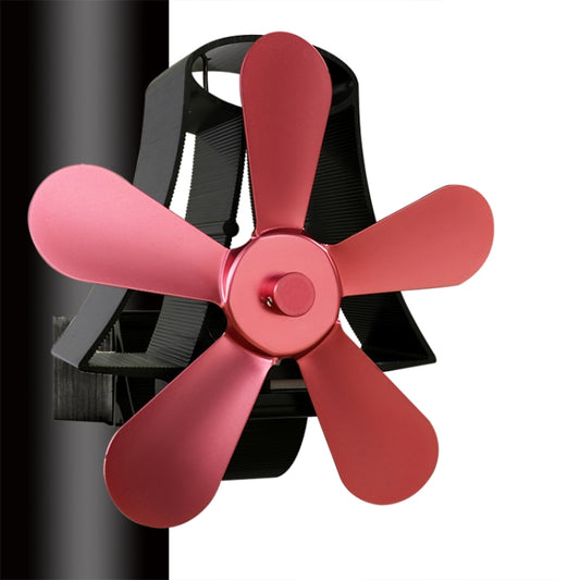 YL-106 5-Blade High Temperature Aluminum Heat Powered Fireplace Stove Fan(Rose Red) by buy2fix