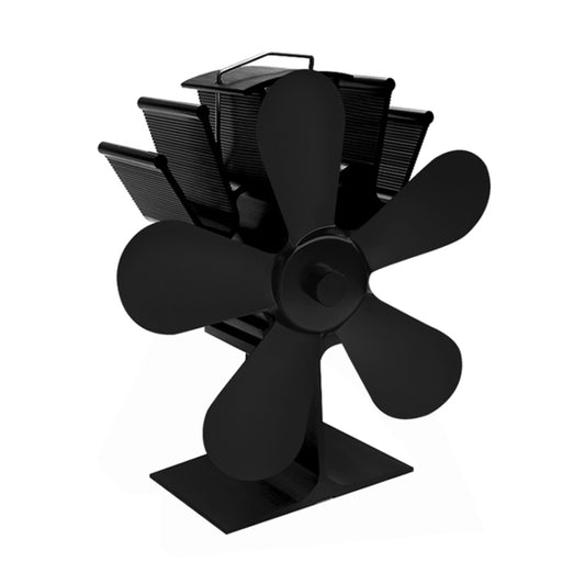 YL602 5-Blade High Temperature Metal Heat Powered Fireplace Stove Fan (Black) by buy2fix