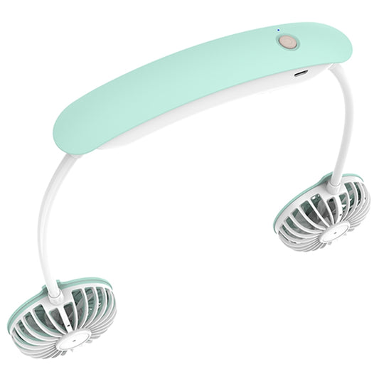 F6 Outdoor Mini Hanging Neck Fan USB Charging Lazy Small Fan (Green) by buy2fix