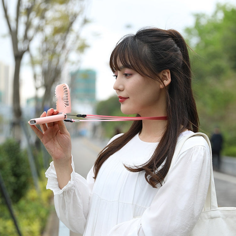 F20 Electroplating Handheld Fan Portable Desktop Folding Mute USB Hanging Neck Fan (White) by buy2fix