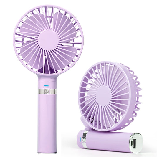 S2 Portable Foldable Handheld Electric Fan, with 3 Speed Control & Night Light (Purple) by buy2fix