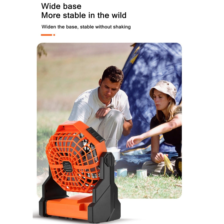 X3 Outdoor Portable Fan USB Charging Air Cooling Fan with LED Night Lamp (Orange) by buy2fix