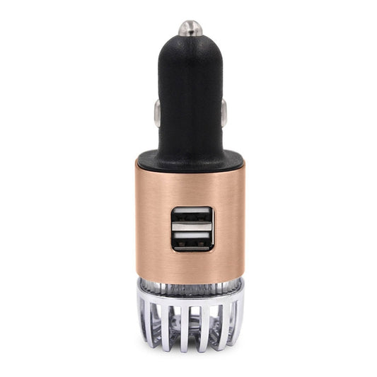 2 in 1 Car Negative-ion Aromatherapy Air Purifier Humidifier + Dual USB Port Car Charger (Gold) by buy2fix