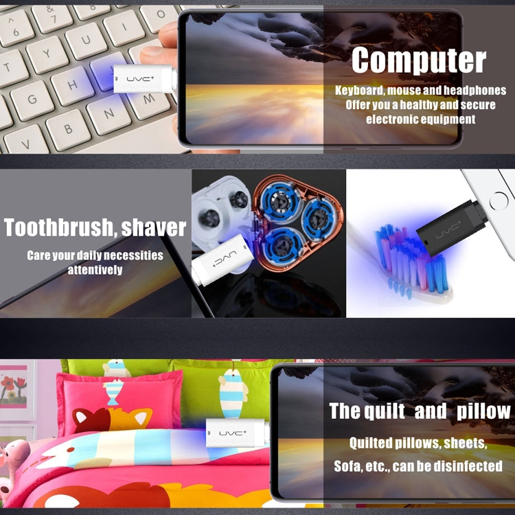 Type-C / USB-C Ultra Portable Germicidal Lights Smartphone UV Sanitizer (Black) by buy2fix