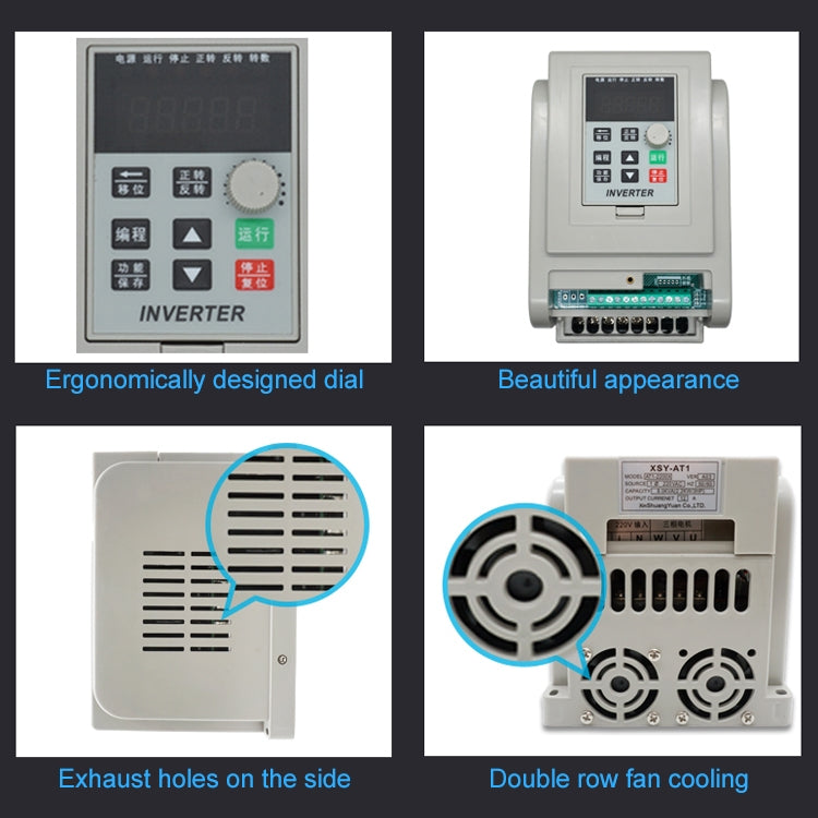 AT1-2200X 2.2KW 220V Single-phase Input Three-phase Output Inverter Motor Governor by buy2fix