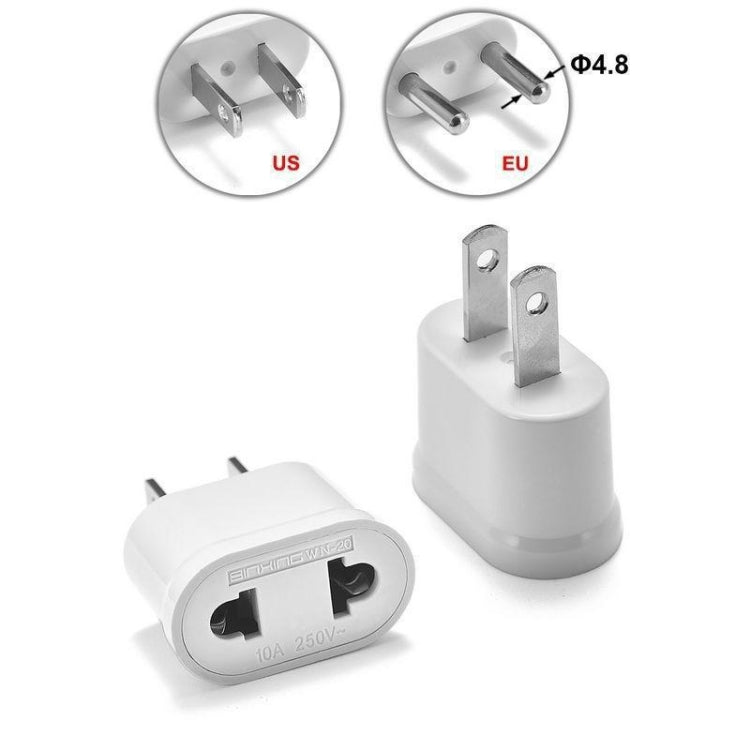US & EU to US Plug AC Wall Universal Travel Power Socket Plug Adaptor, AC 250V (White) by buy2fix