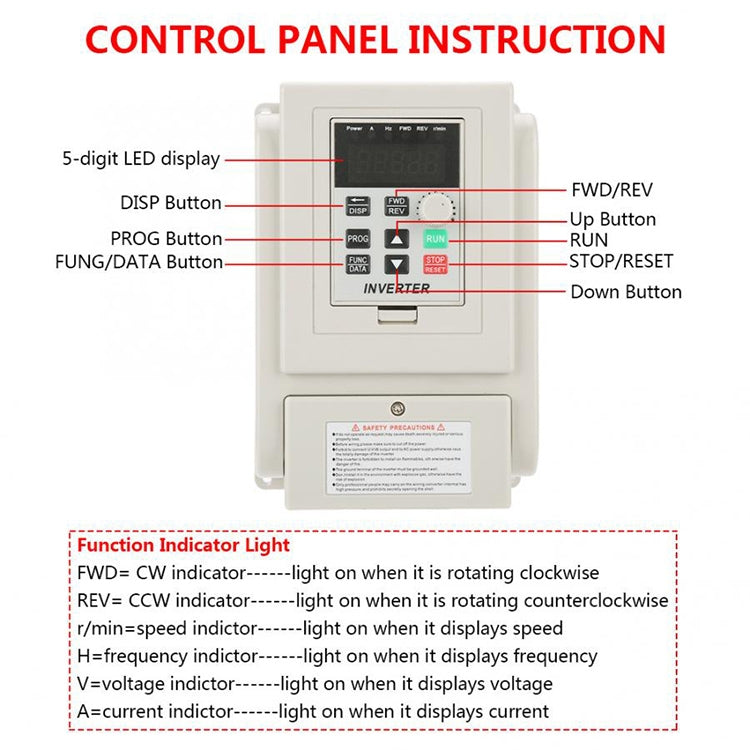 AT1-04K0X 4KW 220V Single-phase Input Three-phase Output Inverter by buy2fix
