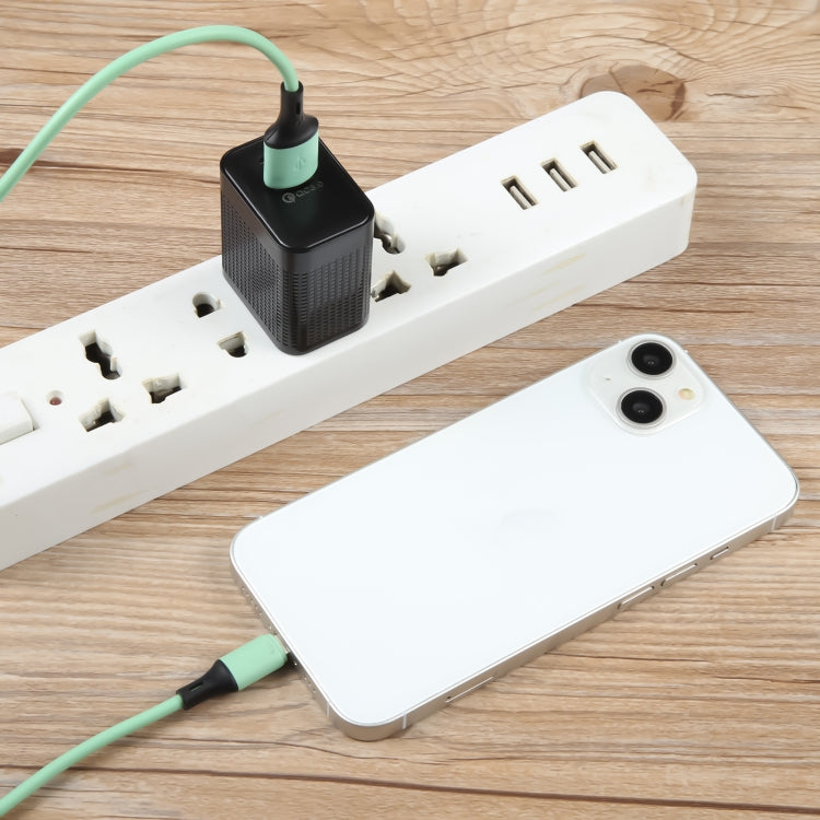 LZ-106A+C PD 20W USB-C/Type-C+QC 3.0 USB Ports Plaid Pattern Travel Charger, US Plug(Black) by buy2fix