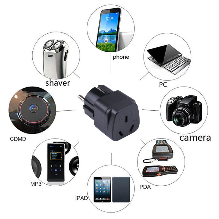 Portable Three-hole AU to EU Plug Socket Power Adapter by buy2fix