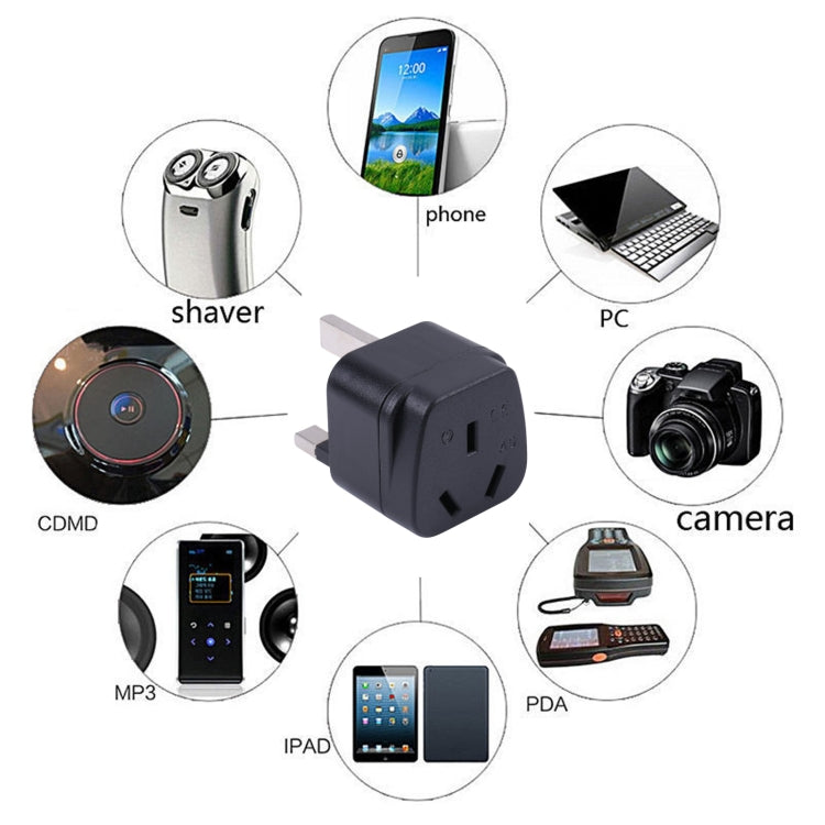 Portable Three-hole AU to UK Plug Socket Power Adapter by buy2fix