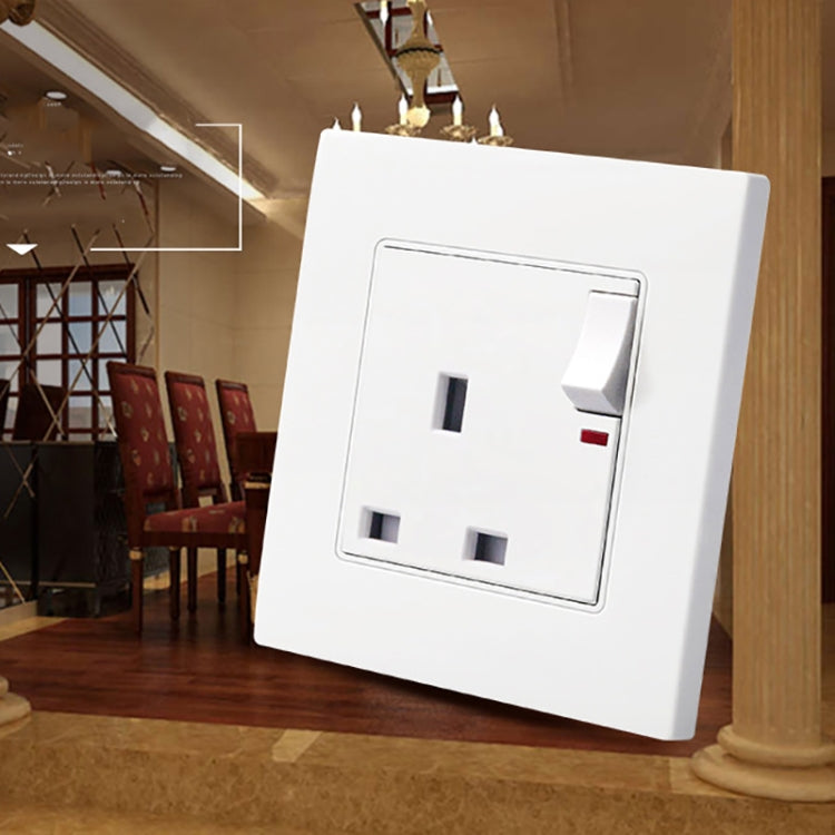 86 Type PC 13A Three Hole Power Socket with Light Switch, UK Plug by buy2fix