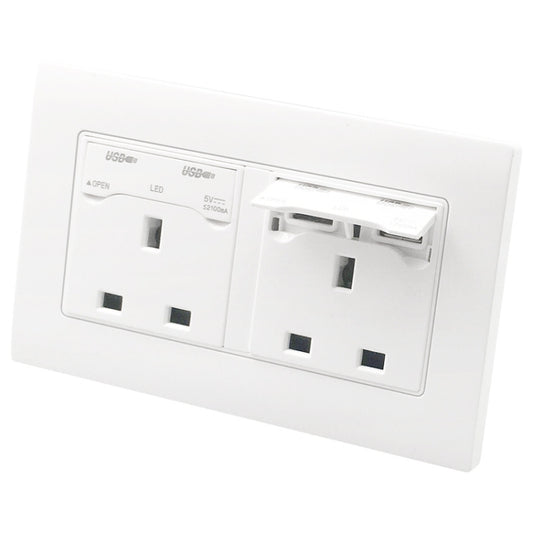 86 Type Three Hole USB Power Socket, UK Plug by buy2fix
