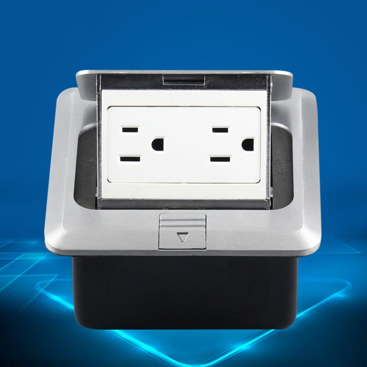 Hidden Pop-up Aluminum Alloy Computer Floor Socket with Cover Bottom Box, US Plug by buy2fix