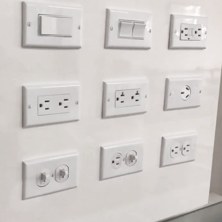 PC Double-connection Power Socket Switch with USB, US Plug, Square White UL 15A Leakage Protection Socket by buy2fix