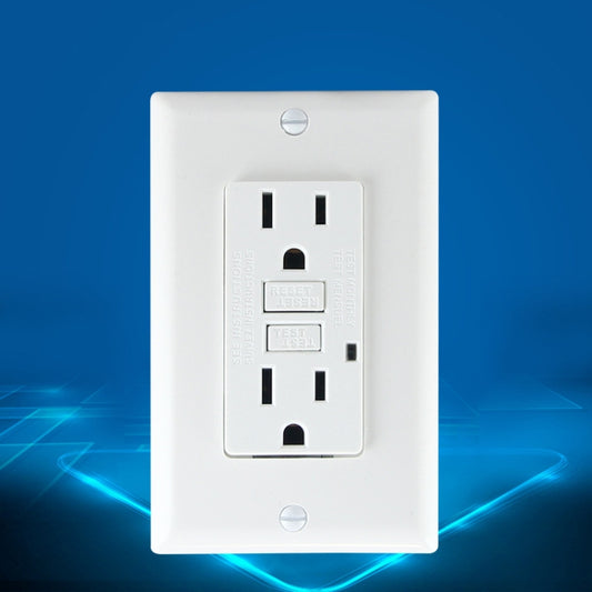 PC Double-connection Power Socket Switch with USB, US Plug, Square White UL 20A Leakage Protection Socket by buy2fix