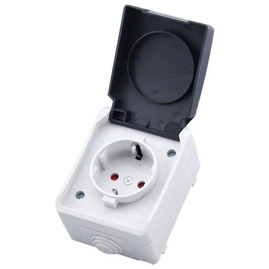 Outdoor IP44 Waterproof Power Socket with Cover, EU Plug by buy2fix