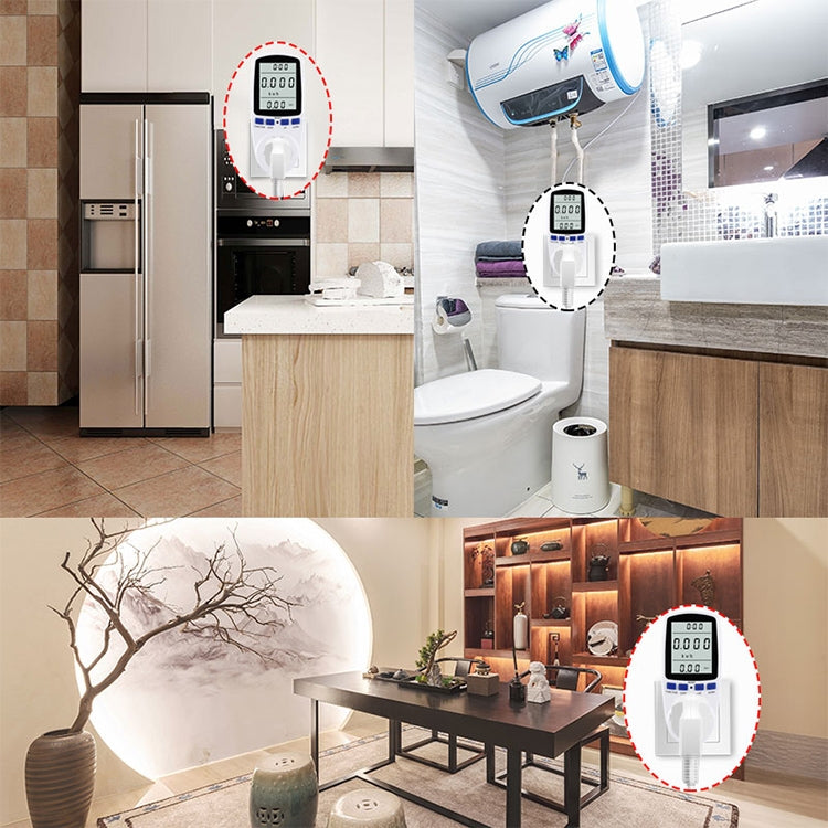 AC 230V 50Hz Max 16A LCD Display Energy Meter Watt Volt Voltage Power Analyzer Automatic Electricity Monitor Analyzer Power, EU Plug by buy2fix