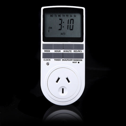AC 240V Smart Home Plug-in Programmable LCD Display Clock Summer Time Function 12/24 Hours Changeable Timer Switch Socket, AU Plug by buy2fix
