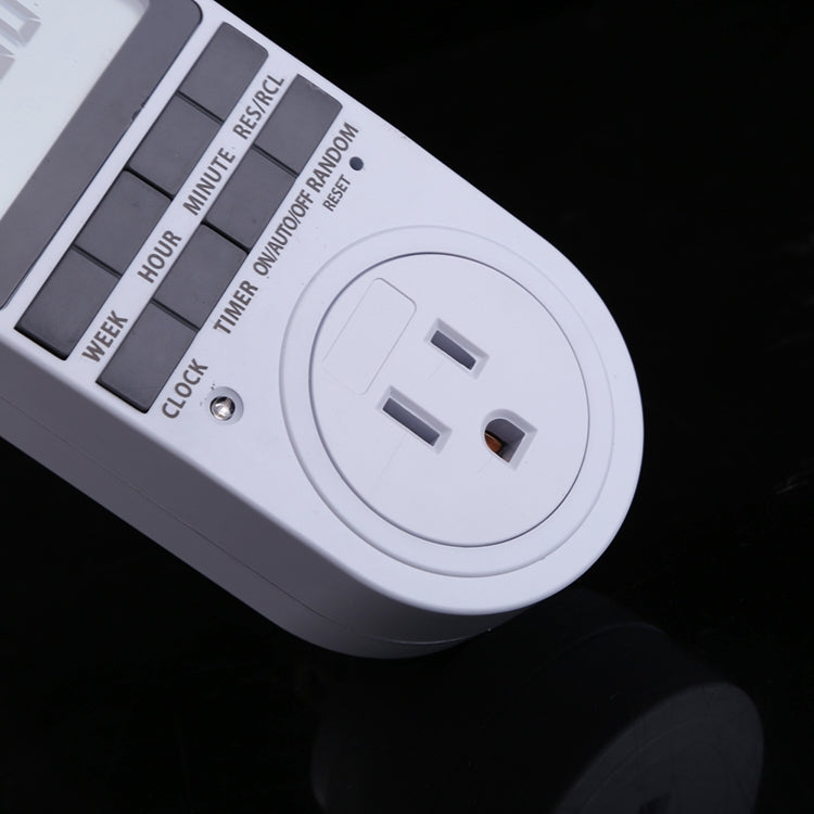 AC 120V Smart Home Plug-in Programmable LCD Display Clock Summer Time Function 12/24 Hours Changeable Timer Switch Socket, US Plug by buy2fix