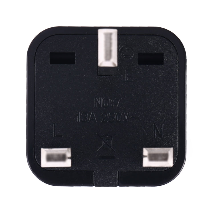 Portable Universal Socket to UK Plug Power Adapter Travel Charger (Black) by buy2fix