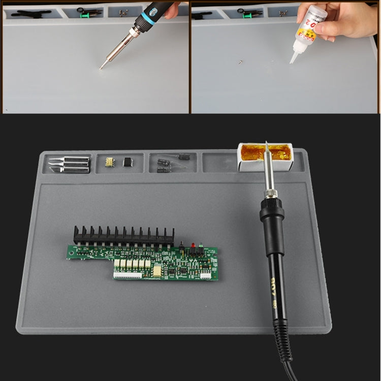Maintenance Platform High Temperature Heat-resistant Repair Insulation Pad Silicone Mats, Size: 49.5cm x 34.7cm(Grey) by buy2fix