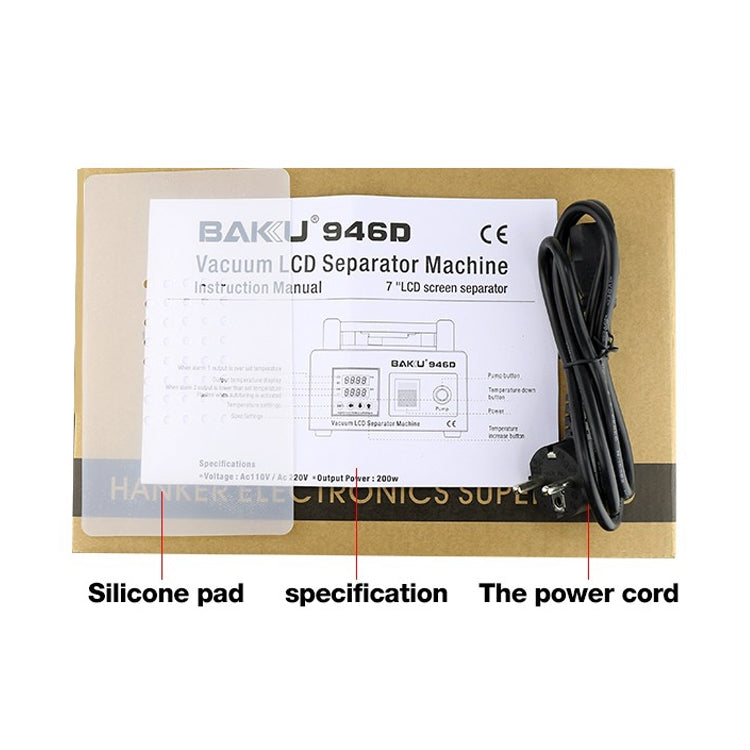 BAKU BK-946D 200W Vacuum LCD Touch Panel Separator Machine, AC 220V by BAKU