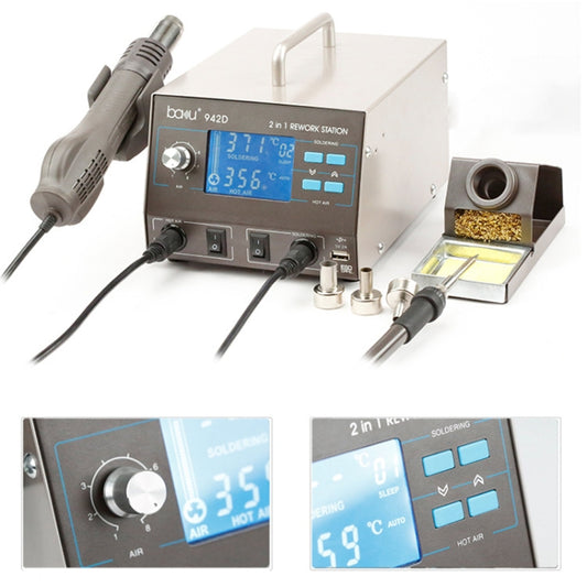 BAKU BA-942D 220V 700W 2 in 1 Digital Display Adjustable Temperature Hot Air Gun Set, EU Plug by BAKU