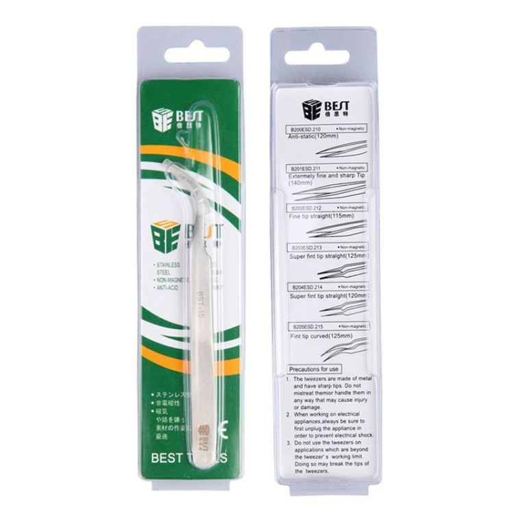 BEST BST-15L Brushed stainless steel tweezers by BEST
