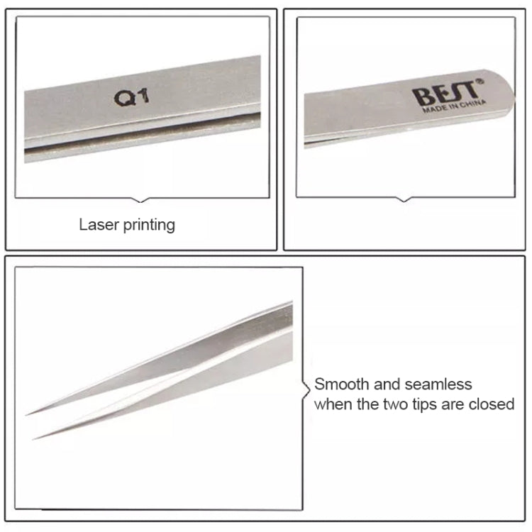 BEST BST-Q1 Brushed stainless steel tweezers by BEST