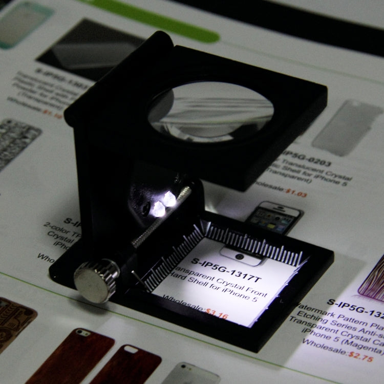 Mini Desk Style 10x Magnification Loupe Metal Antique Magnifier(Black) by buy2fix