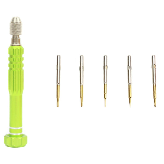 JF-6688 5 in 1 Metal Multi-purpose Pen Style Screwdriver Set for Phone Repair(Green) by JIAFA