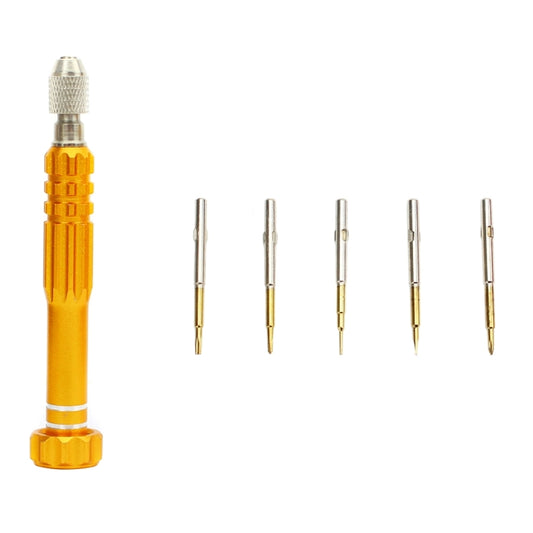 JF-6688 5 in 1 Metal Multi-purpose Pen Style Screwdriver Set for Phone Repair(Gold) by JIAFA