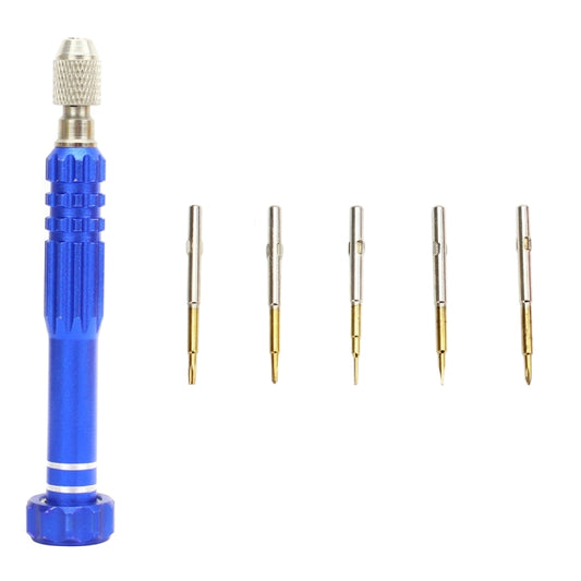 JF-6688 5 in 1 Metal Multi-purpose Pen Style Screwdriver Set for Phone Repair(Blue) by JIAFA