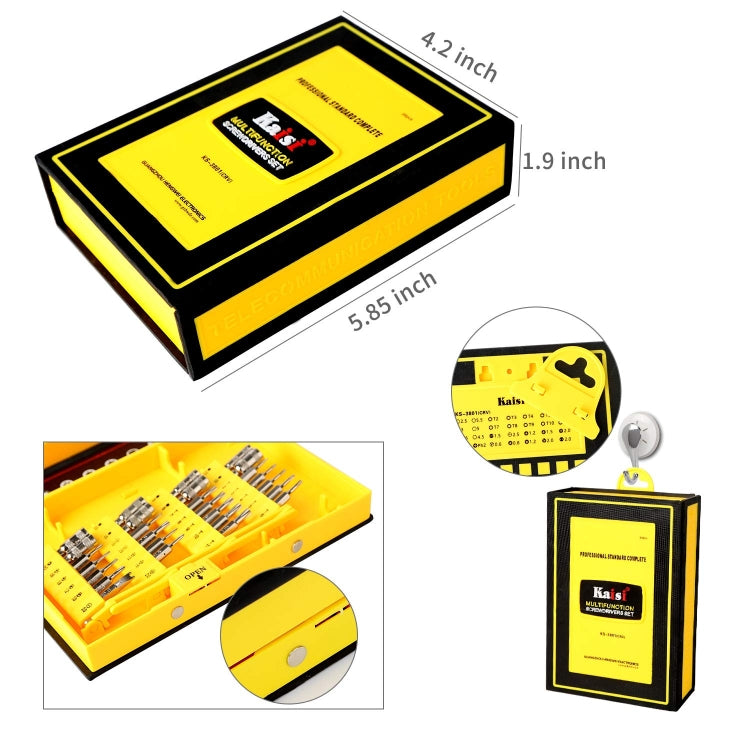 Kaisi 3801 38 in 1 Multifunctional Computer Phone Repair Tool Set by Kaisi