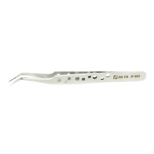 JIAFA JF-602 High-strength Curved Tip Tweezers(Silver) by JIAFA