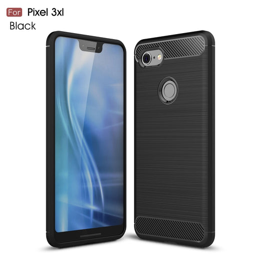Brushed Texture Carbon Fiber Shockproof TPU Case for Google Pixel 3 XL(Black) by buy2fix