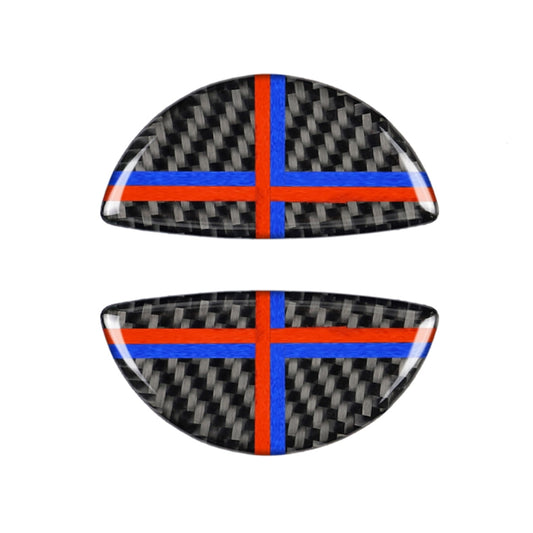 2 PCS Red Blue Color R / F Universal Car Door Handle Carbon Fiber Decorative Sticker for BMW Mini R55 / R56 / R60 / R61 / F55 / F54 / F60 by buy2fix
